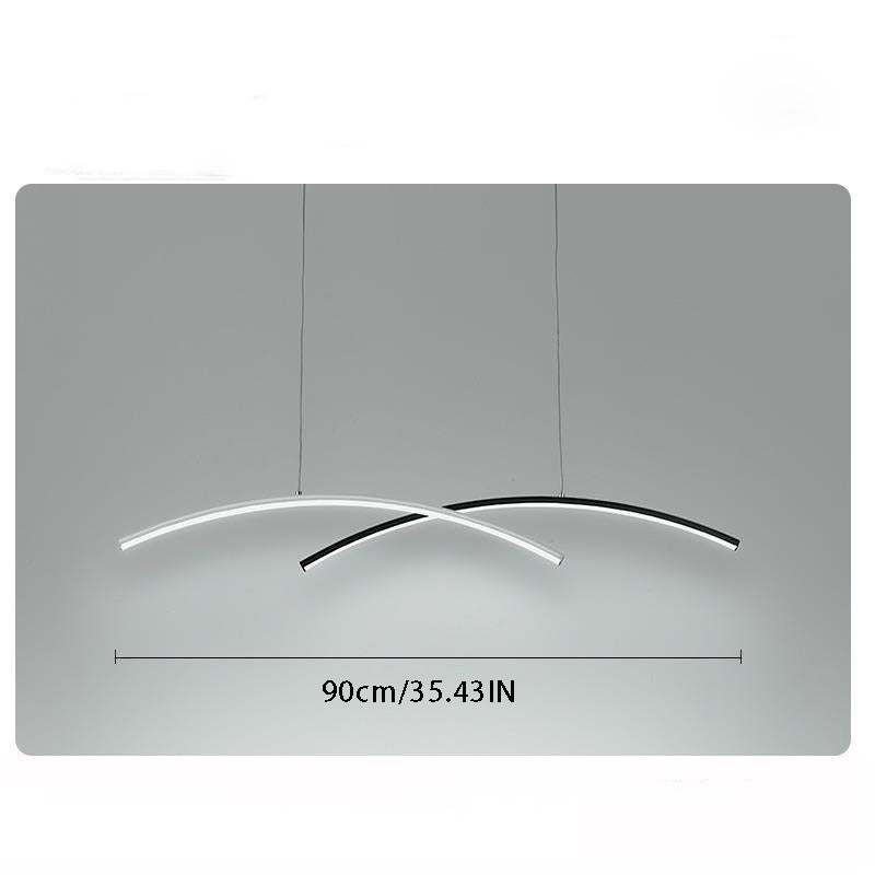 2-Pack Arc LED Pendant Lights - Modern Aluminum & Acrylic Ceiling Fixtures for Kitchen Island