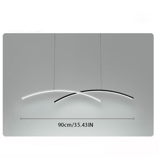 2-Pack Arc LED Pendant Lights - Modern Aluminum & Acrylic Ceiling Fixtures for Kitchen Island