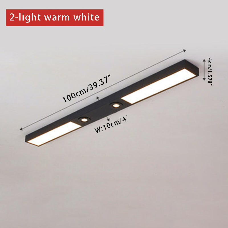 Linear LED Flush Mount Ceiling Light - Modern Black Slim Profile Spotlight Fixture