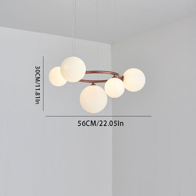 Floating Glass Orb Chandelier - 5/7/9-Light Modern Fixture with Adjustable Brightness