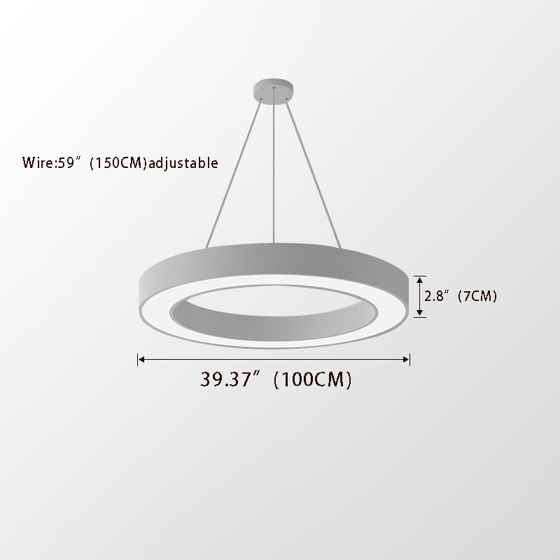 Round Ring LED Pendant Light - Suspended Profile Light for Offices & Gyms