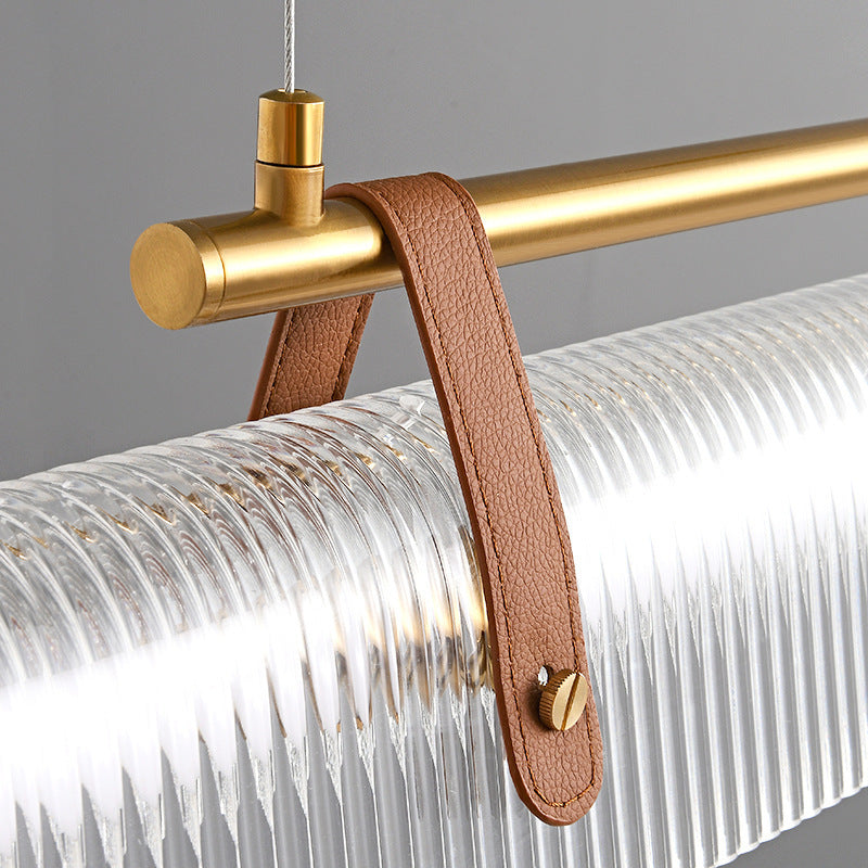 Acrylic Nami Linear Pendant Light , Adjustable Hanging Length, Ideal for Island