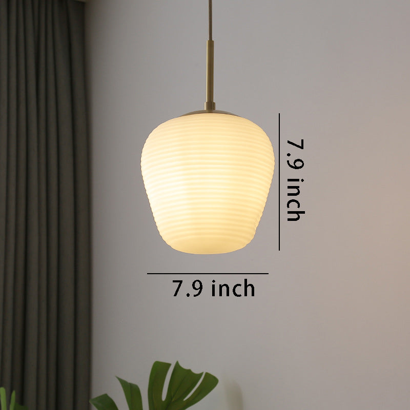 White Glass Pendant Light - Elegant Hanging Design