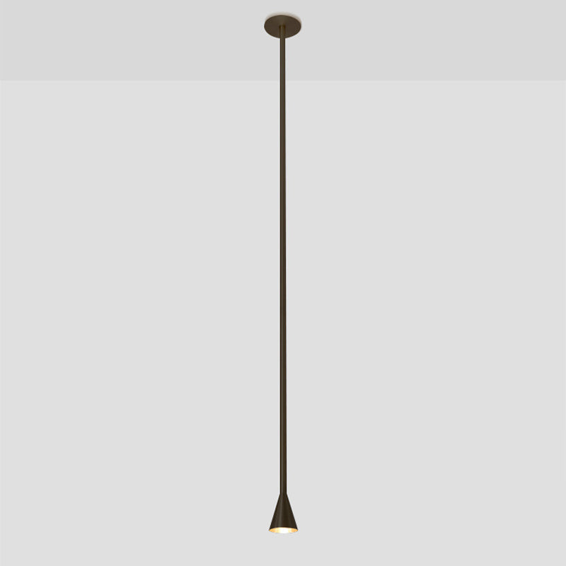 39.4'' Modern Vertical Long Metallic Cone Tube Pendant Light