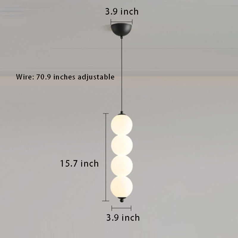 Modern Round String Vertical Balls Pendant – Dimmable LED Chandelier