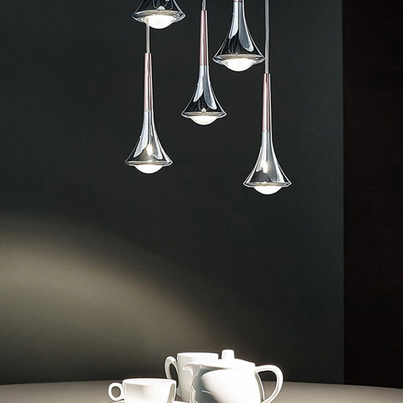 Water Drop Metal LED Nordic Staircase Pendant Light - 1-Light