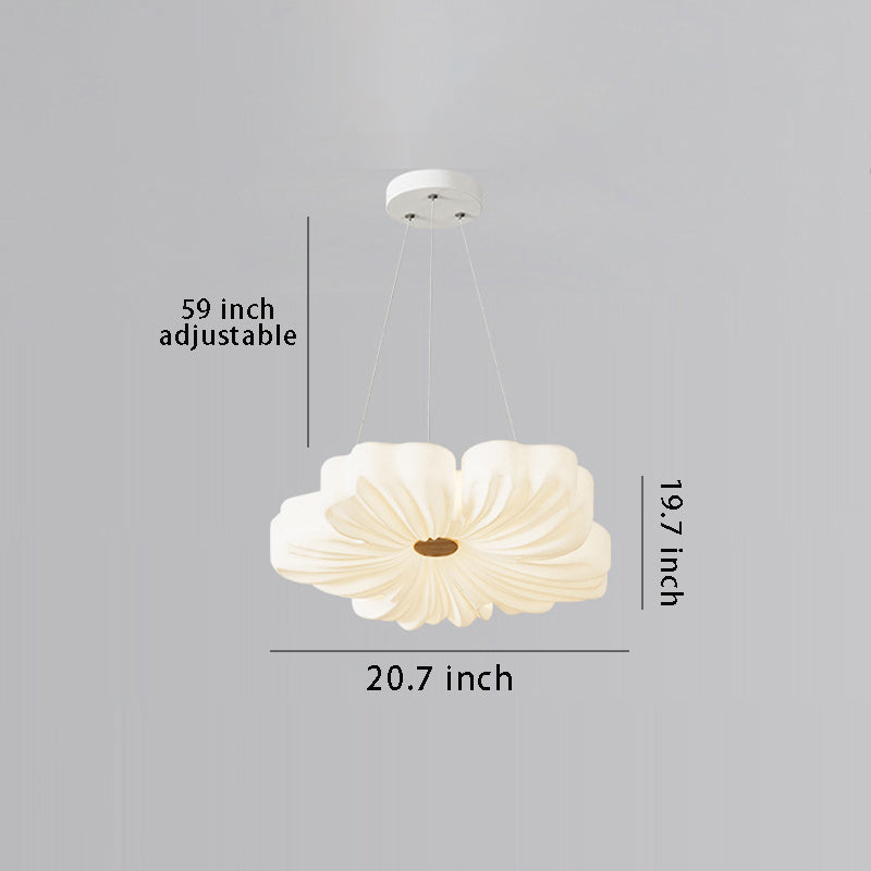 White Acrylic Flower Ceiling Lamp - Nordic Style, LED 3-Step Dimming, Ideal for Bedroom