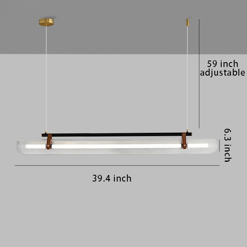 Acrylic Nami Linear Pendant Light , Adjustable Hanging Length, Ideal for Island