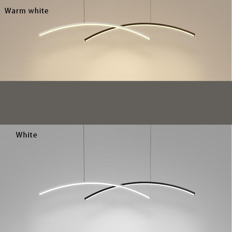 2-Pack Arc LED Pendant Lights - Modern Aluminum & Acrylic Ceiling Fixtures for Kitchen Island