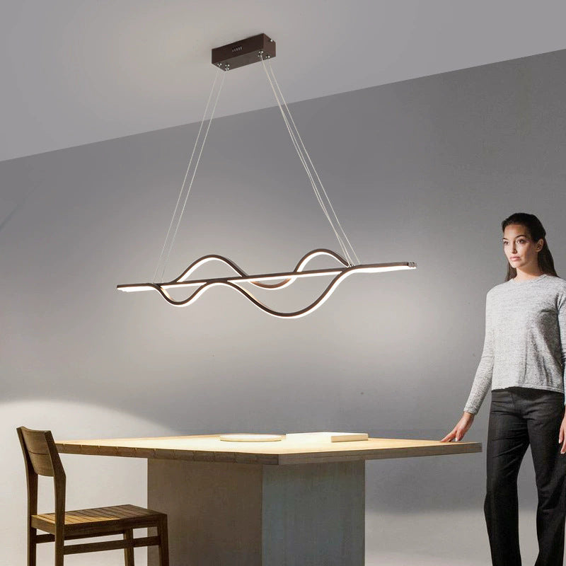Sleek Wave 40'' Modern Pendant Light - Dimmable LED