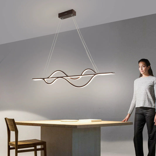Sleek Wave 40'' Modern Pendant Light - Dimmable LED