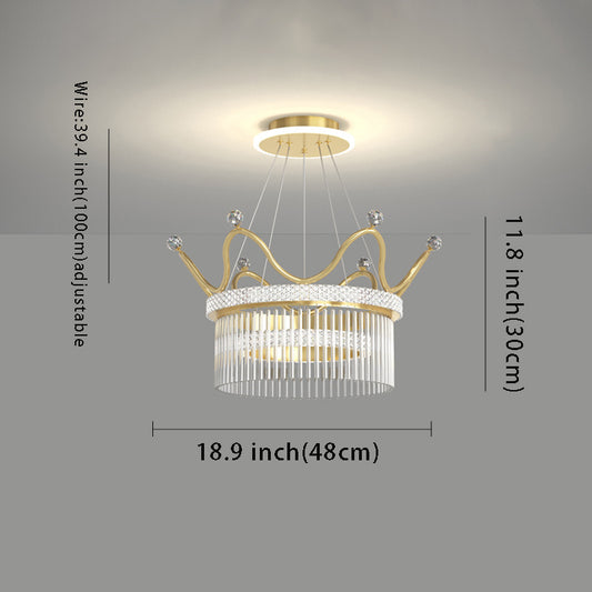 Luxury Modern Double Layer Glass Crystal Crowns 3 Step Dimming Chandelier