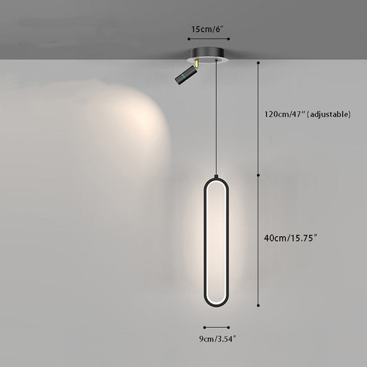 Sleek Linear LED Pendant Light - Modern Metal & Acrylic Hanging Fixture for Bedroom