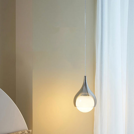 Modern 1-Light Teardrop Glass Pendant Light – Adjustable Height