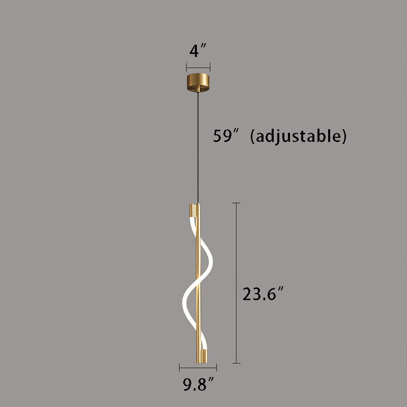 Contemporary Vertical Spiral Rope LED Pendant Light – Dimmable for Bedrooms