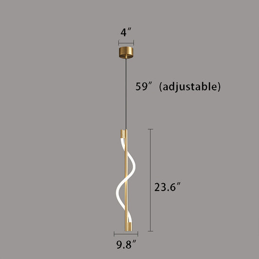 Contemporary Vertical Spiral Rope LED Pendant Light – Dimmable for Bedrooms