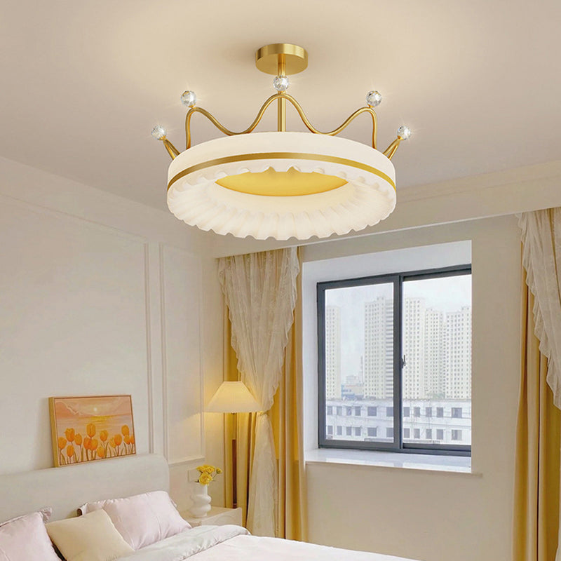 Creative Crowns Luxury Modern LED Ceiling Light - 3-Step Dimming, Sleek Design for Living Room