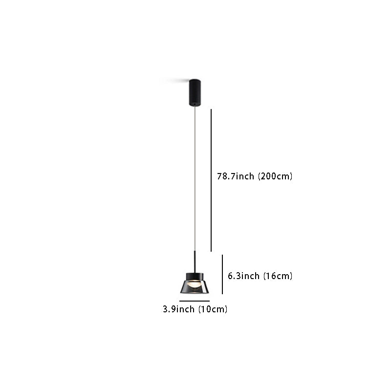 1/2-Light Smoked Gray Glass Pendant Lamp - LED Island Chandelier, Black Hanging Light for Bedroom