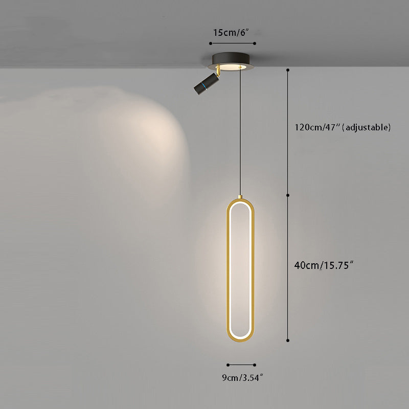 Sleek Linear LED Pendant Light - Modern Metal & Acrylic Hanging Fixture for Bedroom