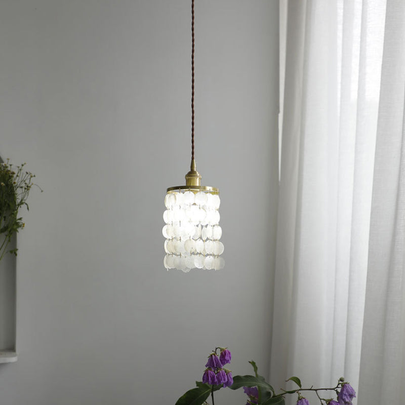 Elegant Tiered Seashell Pendant Light, Coastal Capiz Shell Chandelier