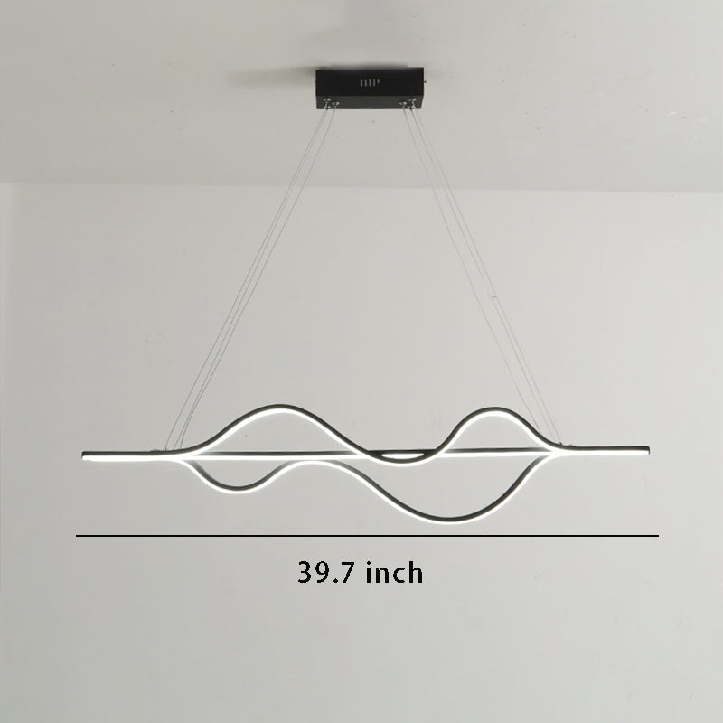 Sleek Wave 40'' Modern Pendant Light - Dimmable LED