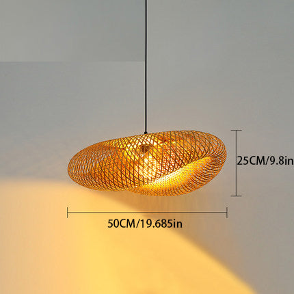 Curved Bamboo Pendant for Modern Farmhouse Style