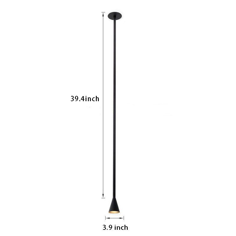 39.4'' Modern Vertical Long Metallic Cone Tube Pendant Light