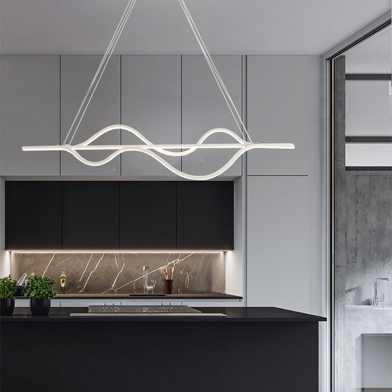 Sleek Wave 40'' Modern Pendant Light - Dimmable LED