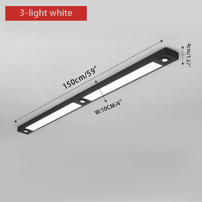 Linear LED Flush Mount Ceiling Light - Modern Black Slim Profile Spotlight Fixture