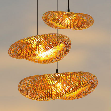 Curved Bamboo Pendant for Modern Farmhouse Style