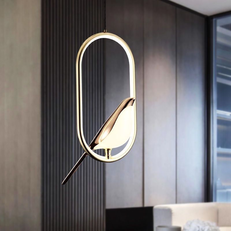 Modern Magpie Circle/Oval Ring Pendant Light