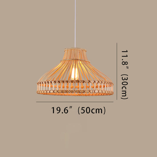 Farmhouse Circular Diamond-Open Bamboo Pendant Lighting