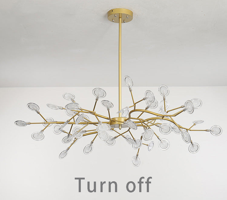 Modern LED Firefly Chandelier - Contemporary Sputnik Ceiling Light with Crystal Accents