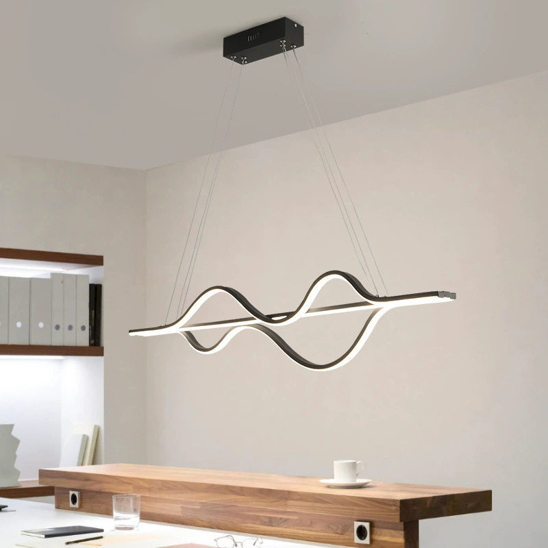 Sleek Wave 40'' Modern Pendant Light - Dimmable LED