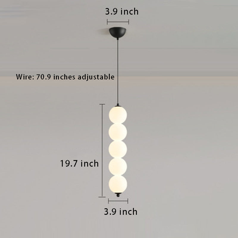 Modern Round String Vertical Balls Pendant – Dimmable LED Chandelier