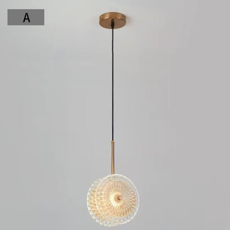 Modern 1 Light Crystal Glass Disc Pendant Light with LED