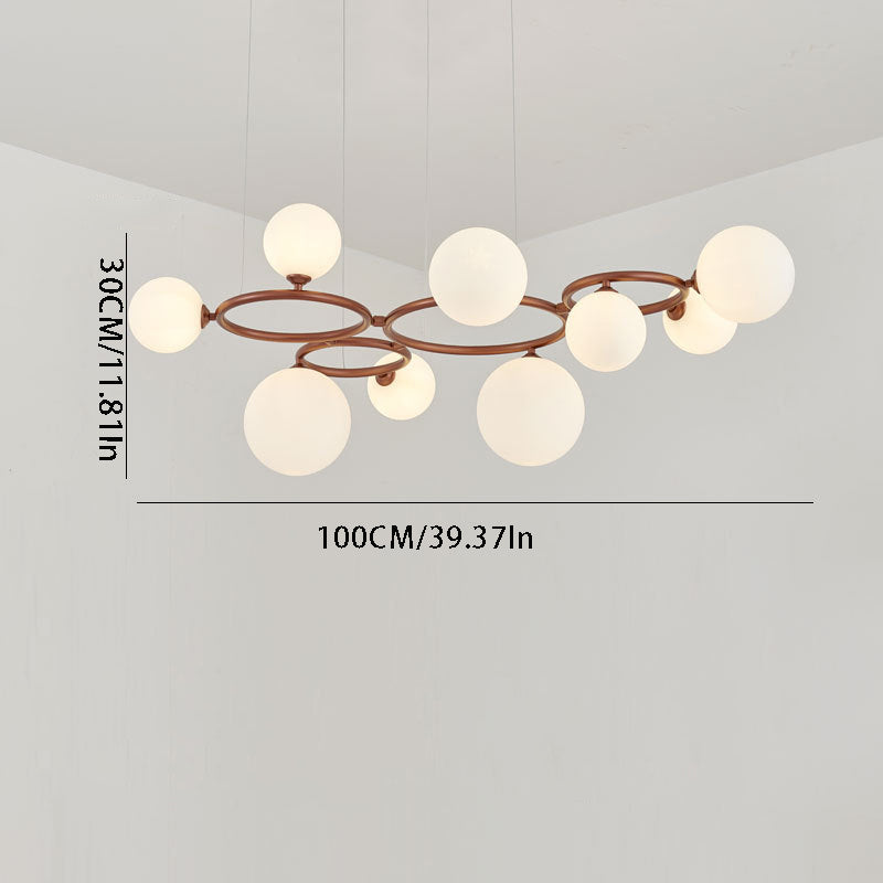 Floating Glass Orb Chandelier - 5/7/9-Light Modern Fixture with Adjustable Brightness