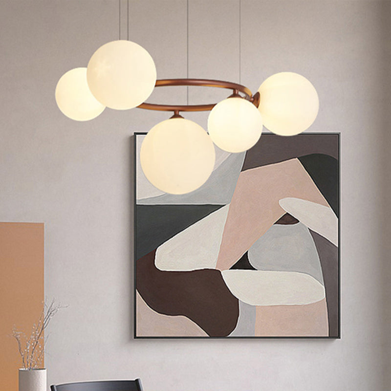 Floating Glass Orb Chandelier - 5/7/9-Light Modern Fixture with Adjustable Brightness