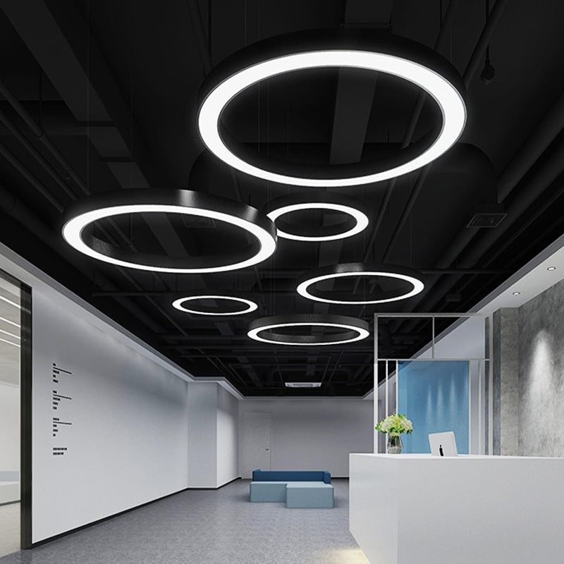 Round Ring LED Pendant Light - Suspended Profile Light for Offices & Gyms