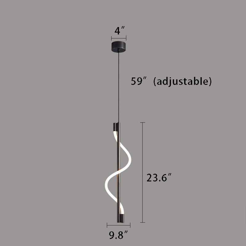 Contemporary Vertical Spiral Rope LED Pendant Light – Dimmable for Bedrooms