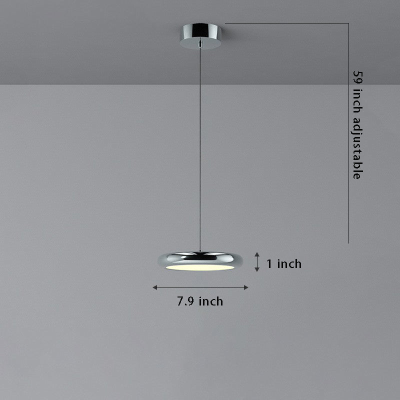 Modern 1-3-Light Black/Chrome Round Metallic LED Pendant Light