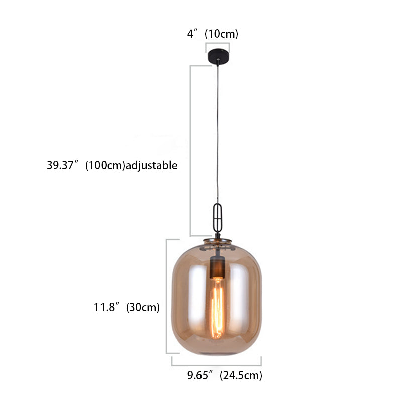 Sleek Glass Jar Pendant Light | Industrial LED Design