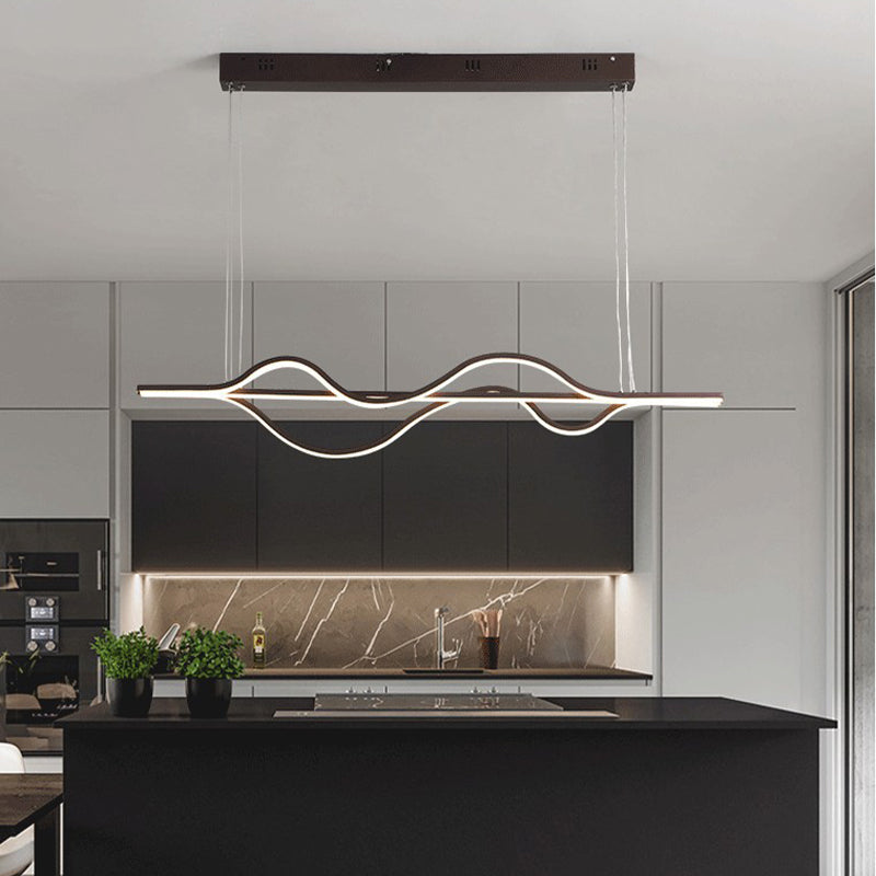 Sleek Wave 40'' Modern Pendant Light - Dimmable LED