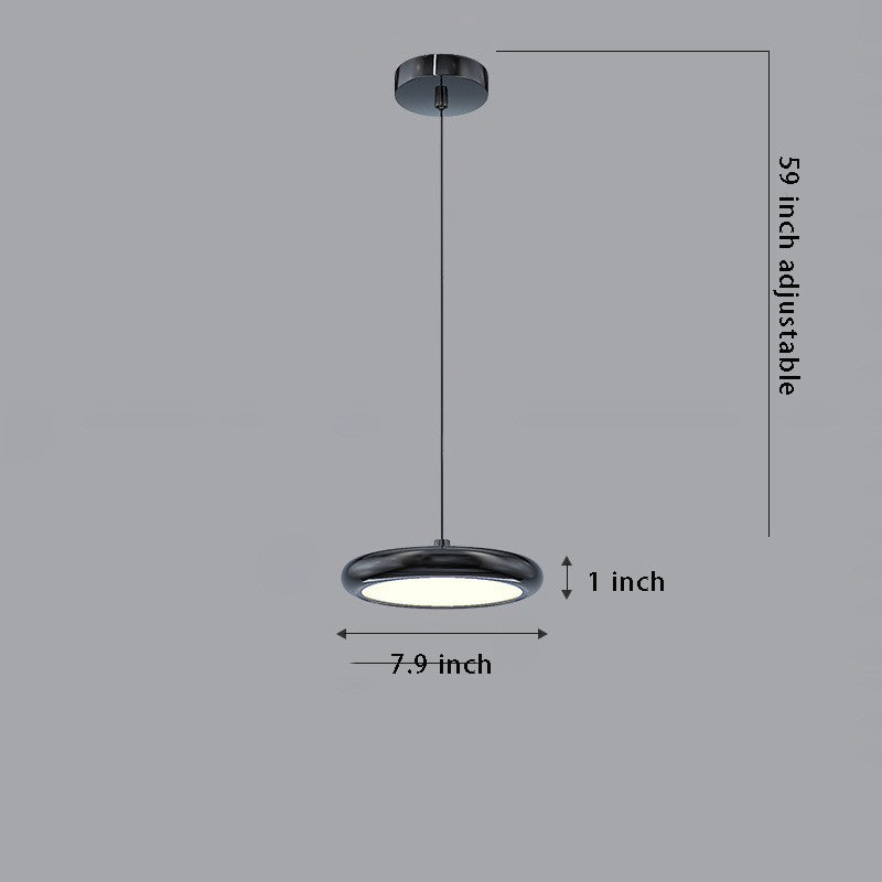 Modern 1-3-Light Black/Chrome Round Metallic LED Pendant Light