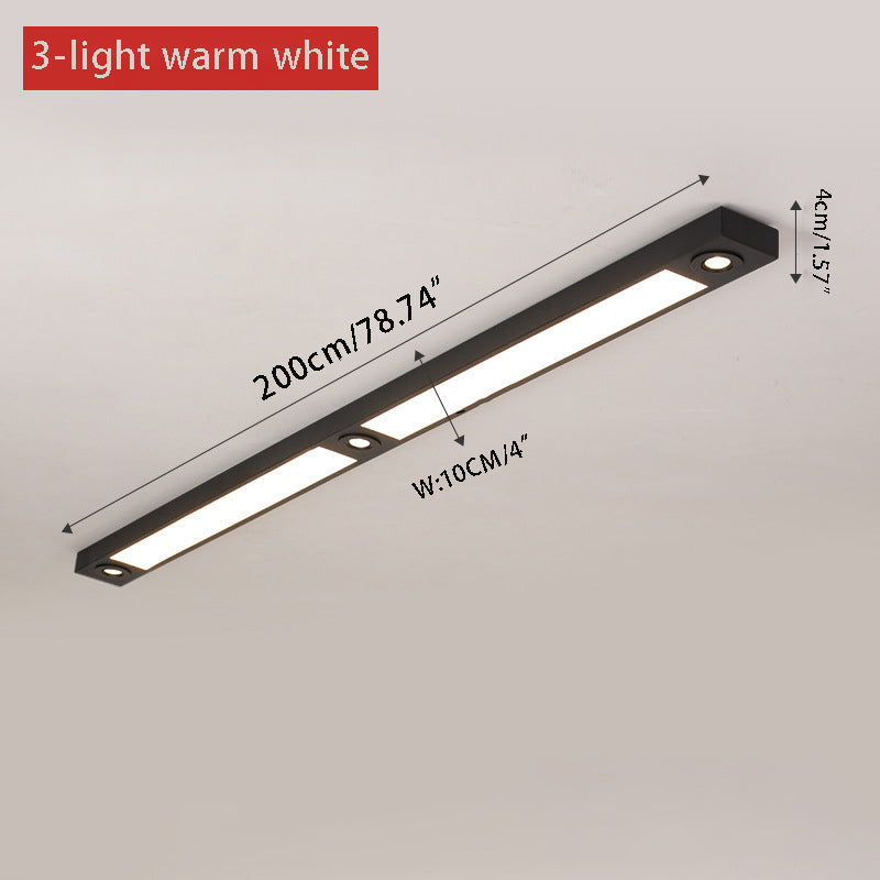 Linear LED Flush Mount Ceiling Light - Modern Black Slim Profile Spotlight Fixture