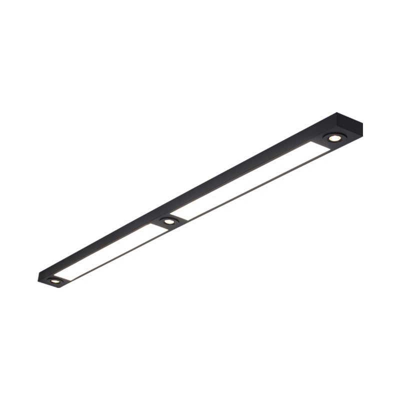 Linear LED Flush Mount Ceiling Light - Modern Black Slim Profile Spotlight Fixture