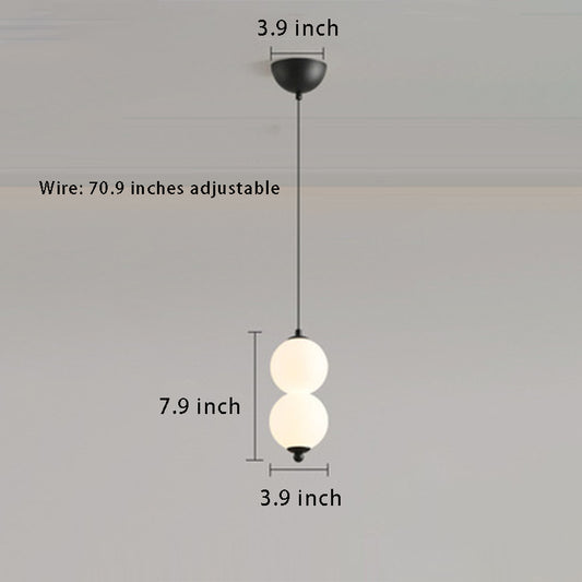 Modern Round String Vertical Balls Pendant – Dimmable LED Chandelier