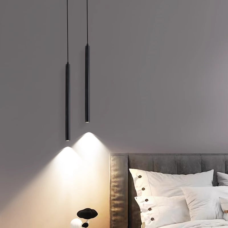Mini Linear LED Pendant Light - Slim Cylinder Island Lighting for Kitchen & Dining