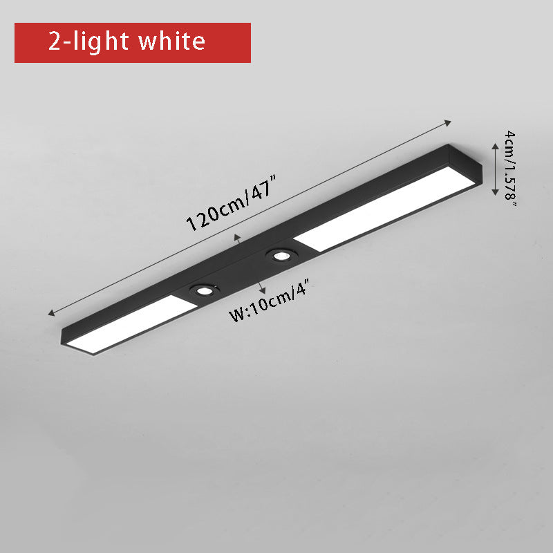 Linear LED Flush Mount Ceiling Light - Modern Black Slim Profile Spotlight Fixture