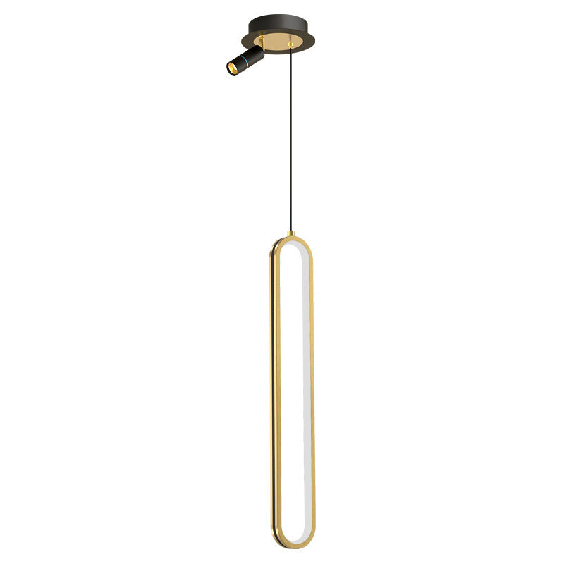 Sleek Linear LED Pendant Light - Modern Metal & Acrylic Hanging Fixture for Bedroom